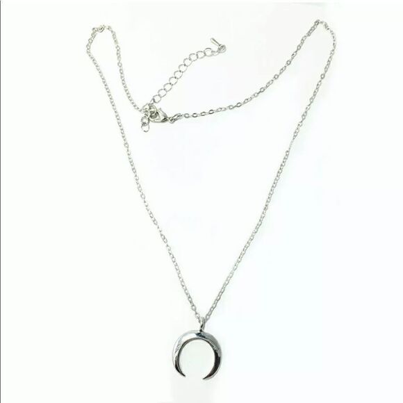 Silver Cresent Moon Necklace  - Picture 2 of 4